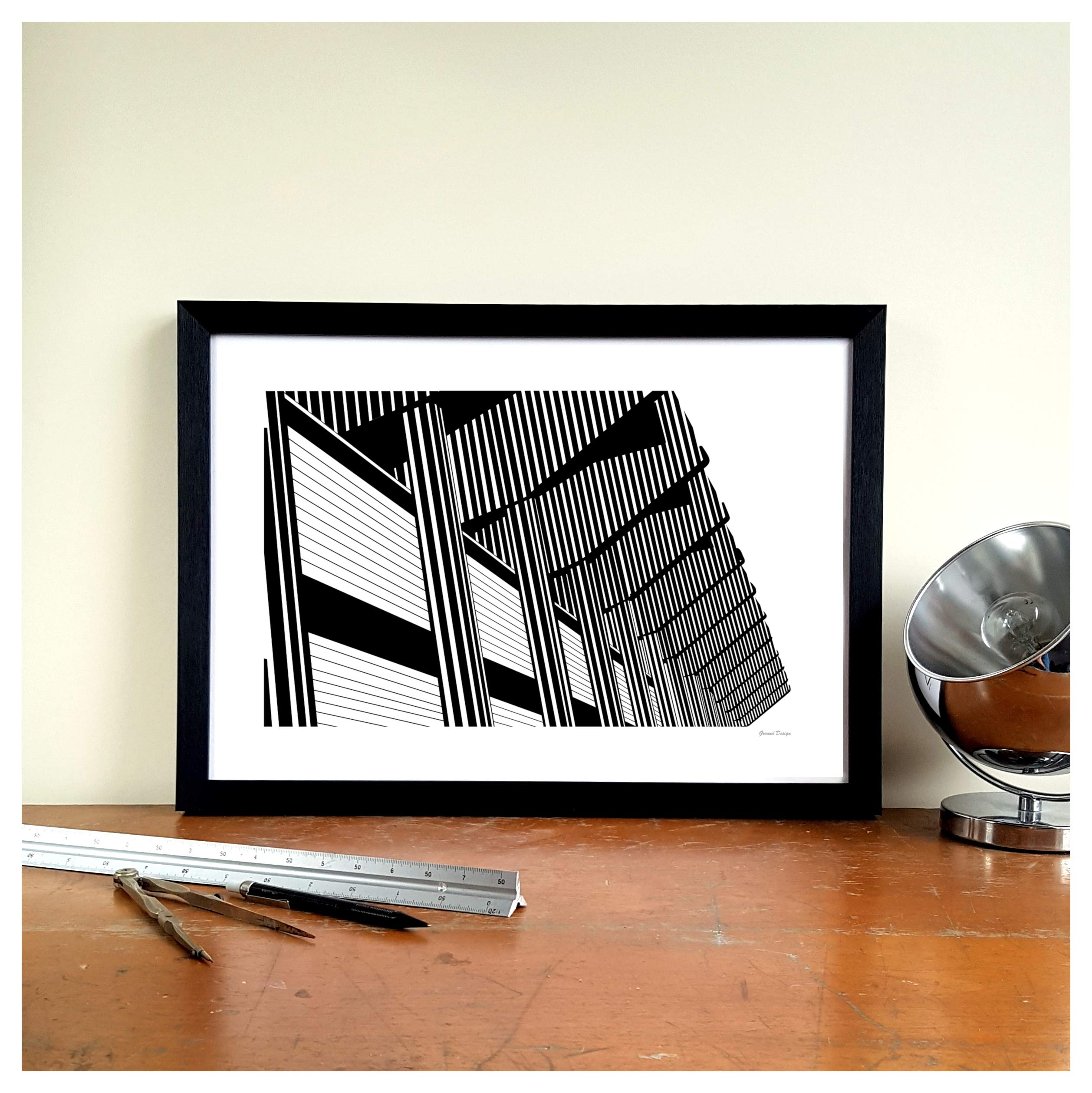 GroundDesigns NEWCASTLE UNITED Gift ST JAMES'S PARK Football Stadium Brutalist Art Print