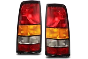 Nakuuly Tail Lights Compatible With 1999-2002 Chevy Silverado 1999-2006 GMC Sierra 1500 2500 3500 1500 HD 2500HD Driver and Passenger Side Taillights Rear Lamp without Bulb (Black Border)