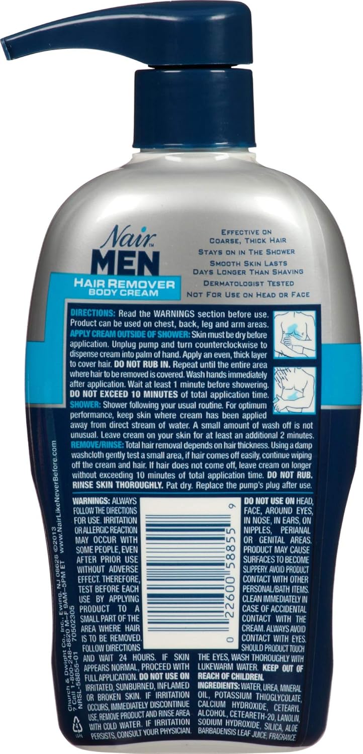 Nair Hair Remover Men Body Cream 385 ml Pump by Nair: Amazon ...