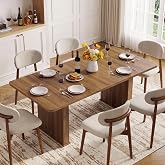 LEYAOYAO Extendable Dining Table for 4-6,63"&ndash;79"  Kitchen Table (Brown) | Farmhouse,Wood,Rectangular,Sturdy Construction,Easy Assembly,Versatile for Kitchen,Living Room,Dining Room,Home Office