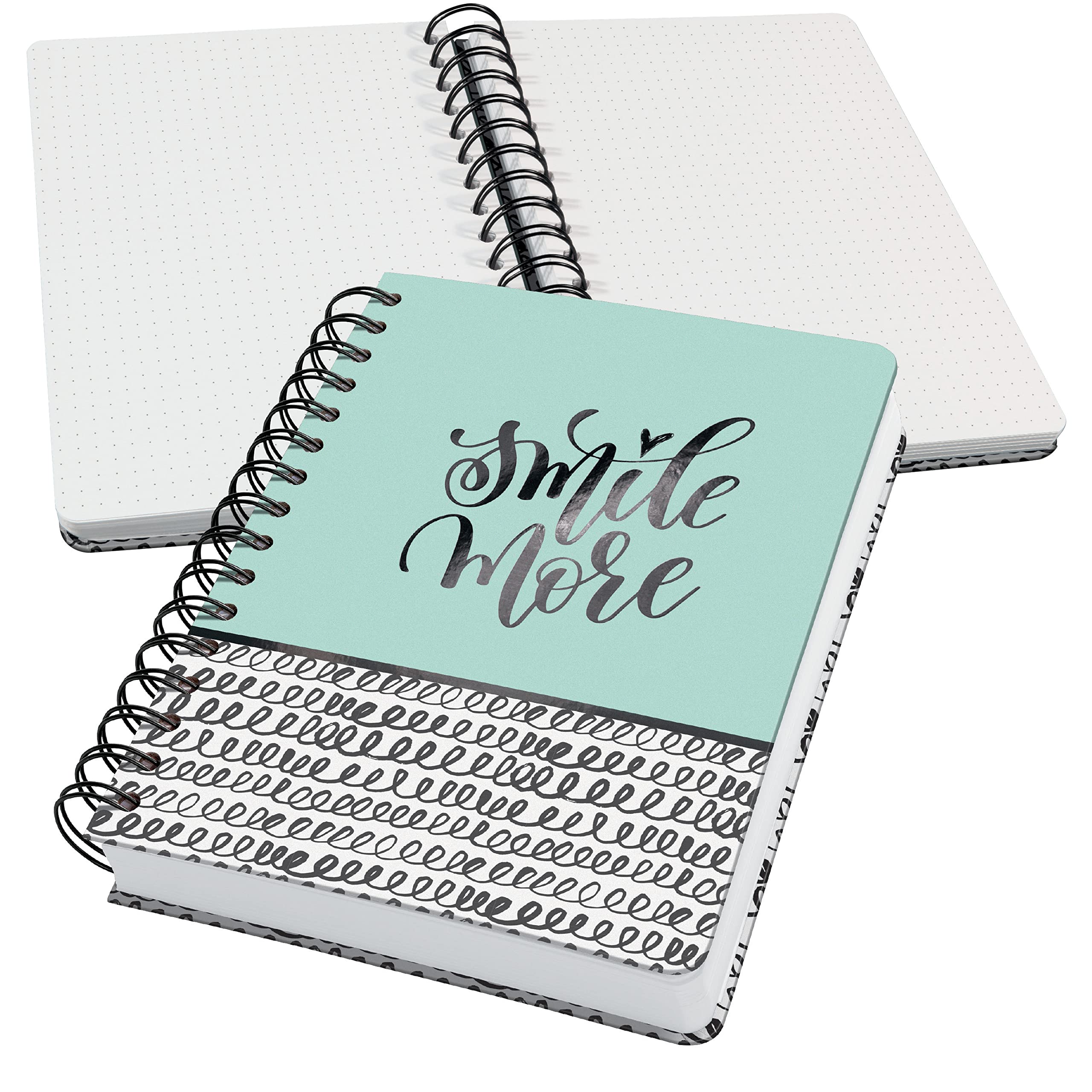 SIGEL JN623 Jolie Spiral notebook, Curly Mint, dotted (dot grid), 120 gsm, 16,8 x 21,5 cm, hardcover, 240 pages, mint Green, Black, White