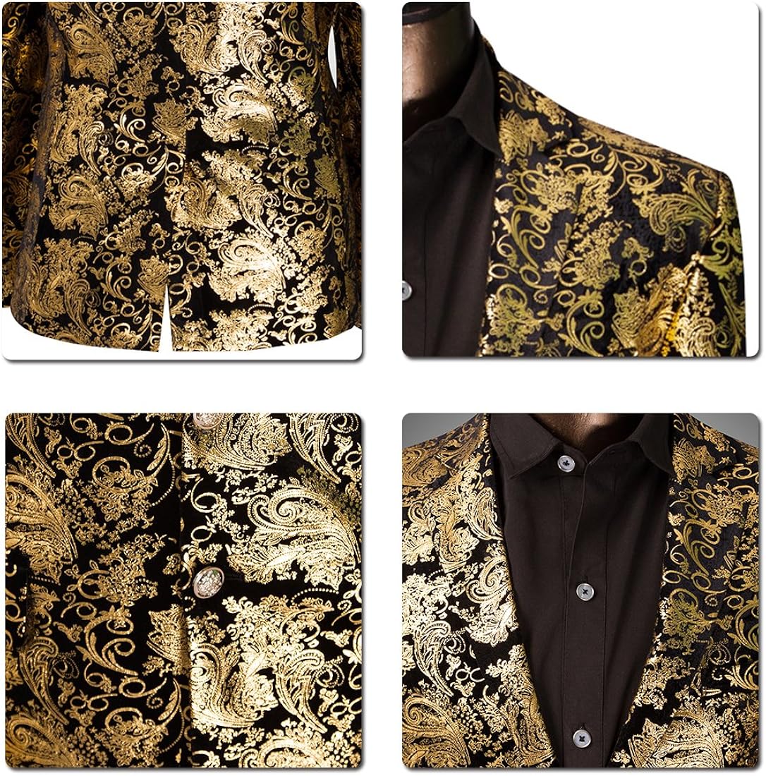 Men's Dress Floral Suit Notched Lapel Slim Fit Stylish Blazer Dress Suit at  Men’s Clothing store