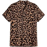Floerns Men's Paisley Print Button Down Short Sleeve Beach Shirts Top