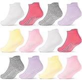 SkiBeaut 12 Pairs Toddler Non Slip Kid Boy Girl Socks with Grips, Toddlers Child Anti Skid Sticky Gripper Socks 1-7 Years Old