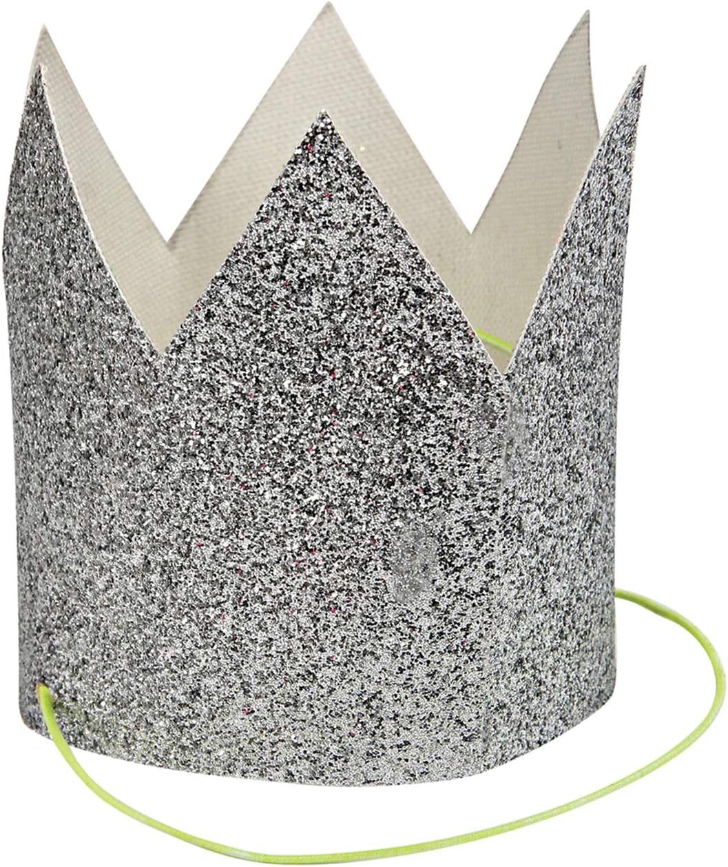 Meri Meri Mini Silver Glitter Crowns: Kitchen & Dining
