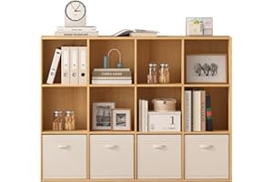 Jpiziso Cube Storage Organizer Bookshelf,Closed Back Display Bookcase,Cubby Shelf for Home Office,Living Room,Kids Room,Large