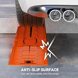 DURHAND 2 Pack Car Ramps 5 Ton Heavy Duty Plastic Vehicle Ramp Orange 91x30x21cm view 4