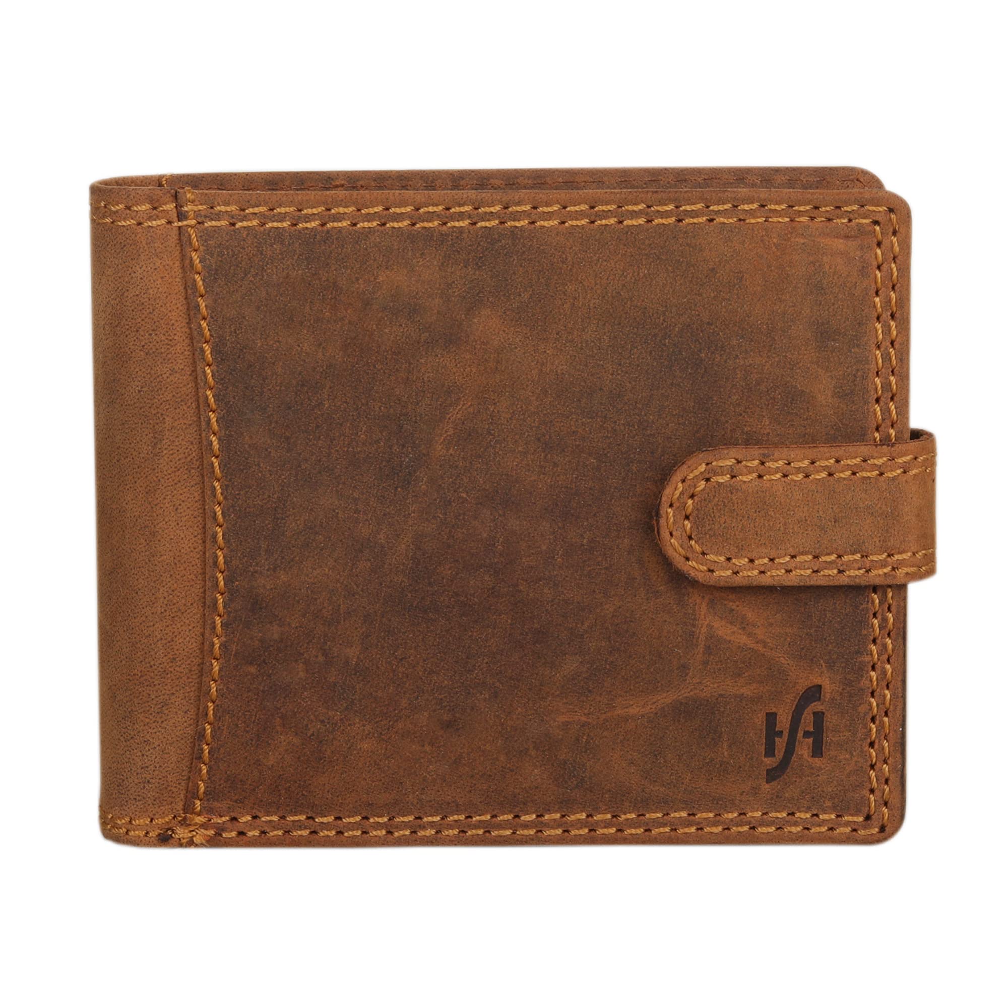 STARHIDE Vintage Mens Leather Wallet | RFID Blocking Bifold Card Protection Wallet | ID Card Holder & Coin Pocket | Gift Boxed | #1065 (Brown)
