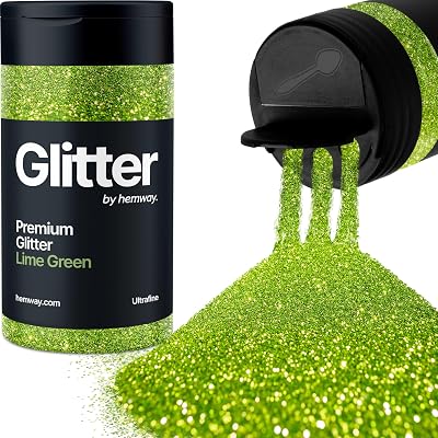 Hemway Lime Green Glitter Shaker 130g Ultrafine Resin Epoxy Craft