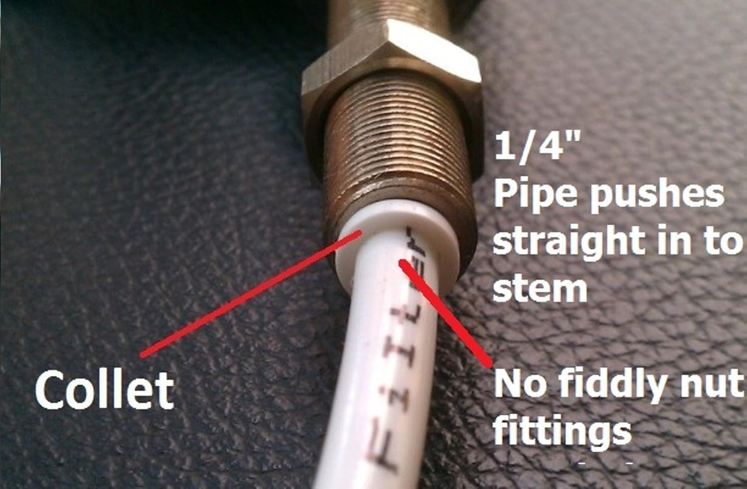 Drinking Water Filter Tap, Chrome Swan Neck Modern European Style. Fits 1/4" (6.35mm) Diameter tubing for Water Filter Systems & RO - Image 3