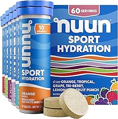 Nuun Sport Electrolyte Tablets with Magnesium, Calcium, Potassium, Chloride & Sodium, Gluten Free & Vegan, Mixed Flavors, 6 P