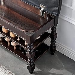 LEILISI Shoe Bench, Shoe Storage Bench with Cushion