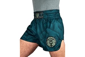 NEXUS FIGHT GEAR Muay Thai Shorts Kickboxing Camo - Thai Boxing Shorts, MMA Shorts Men and Women, Martial Arts, Gym Trunks Workout Cage Fight (US, Alpha, XX-Large, Regular, Regular, Shark Teal Blue)