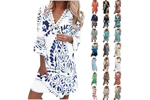 FQZWONG Resort Wear for Women Summer Casual Flowy Hawaiian Dresses Elegant Party Boho Sundresses Sexy Beach Vacation Outfits