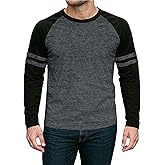 Decrum Raglan Shirt Men - Soft Sports Jersey Style Long Sleeve Baseball Shirts for Men