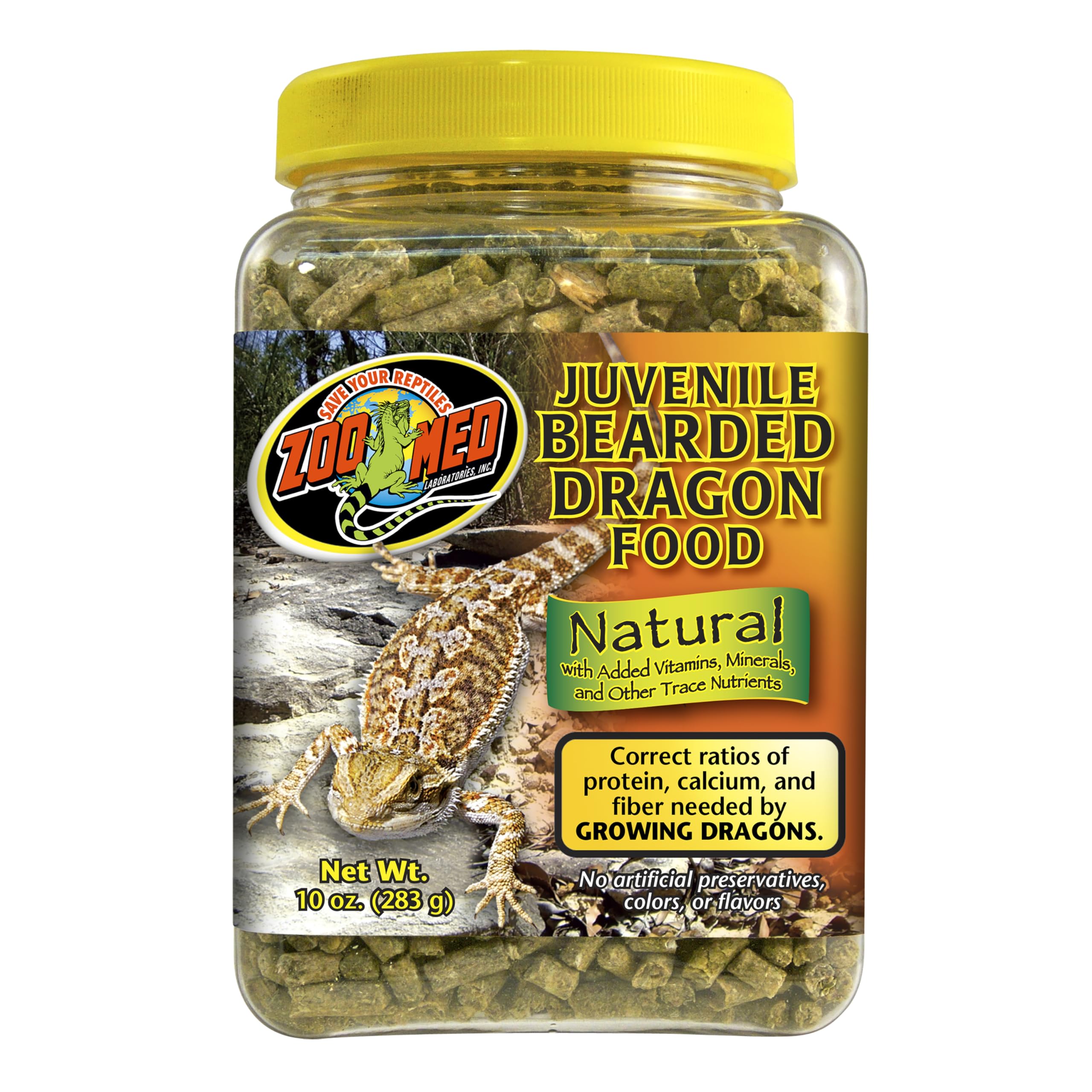 Zoo Med, Natural Juvenile Bearded Dragon Food pellets, bearded dragon food with vitamins and minerals