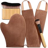 4 in 1 Luxury Velvet Tanning Mitt, Self Tanner Brush, Back Tan Applicator | Streakless Self Tanner Mitt, Self Tanner Back Applicator, Tanning Brush for Body and Face, Tanning Glove for Lotion, Mousse
