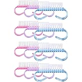 12-Pack Handle Grip Nail Brush(assorted color), Fingernail Scrub Cleaning Brushes for Toes and Nails Cleaner, Pedicure Brushes for Men and Women