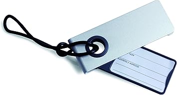 silver luggage tags