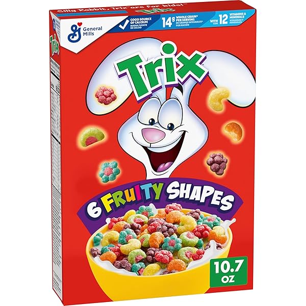 TRIX BREAKFAST CEREAL, 6 FRUITY SHAPES, MADE WITH WHOLE GRAIN, 10.7 OZ