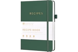 And Per Se Recipe Book to Write in Your Own Recipes, Blank Recipe Book with Water-Resistant Hardcover, Empty CookBook to Orga