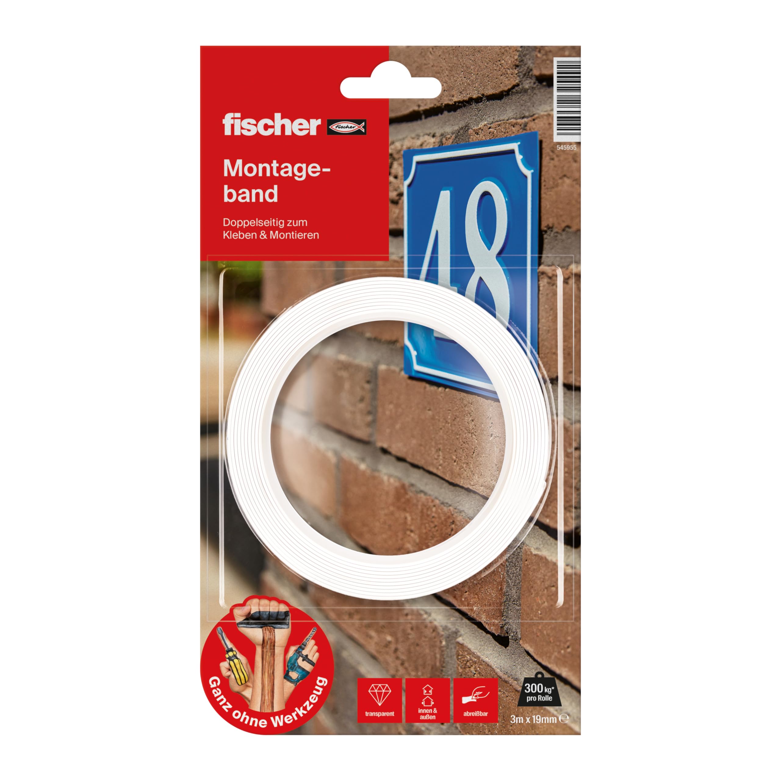 fischer No Tools Just Hands - Mounting Tape 3m x 19mm