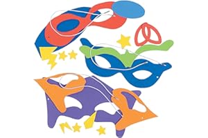 Fun Express Superhero Foam Mask Craft Kit - VBS Vacation Bible School Supplies/Decor - Makes 12 - DIY Crafts for Kids and Home, Party Activities