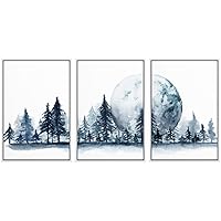 SIGNWIN 3 Piece Framed Canvas Wall Art Abstract Mountain Canvas Prints Home Artwork Decoration for Living Room,Bedroom - 16