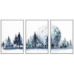 SIGNWIN 3 Piece Framed Canvas Wall Art Abstract...