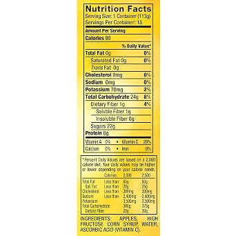 Mott's applesauce 4oz (113g) 18pk - tub (014800002096)