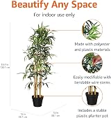 Amazon Basics Artificial Bamboo Plant with Plastic Planter 100 cm view 3