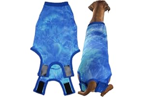 CASLFUCA Dog Surgical Recovery Suit, After Spay Abdominal Wounds Post Surgical Suit for Dogs Female Male Dog Onesies, Anti Licking Breathable Dog Shirt
