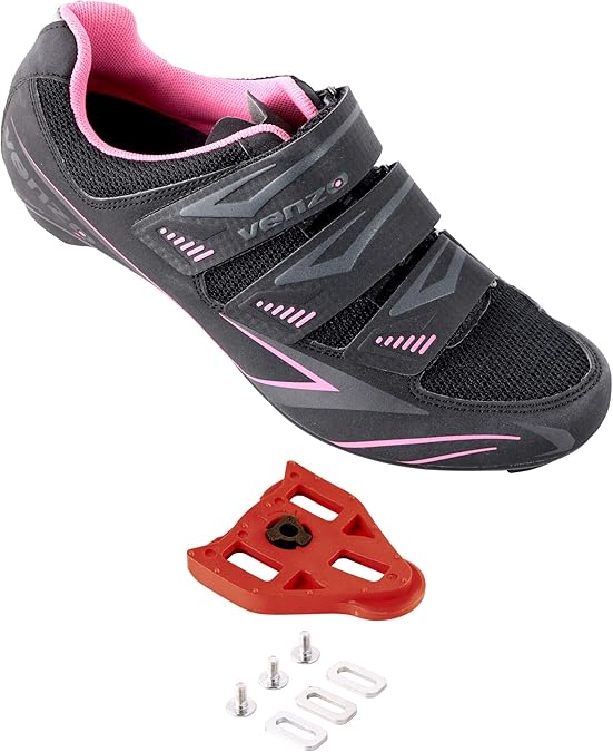 Venzo Bike Bicycle Women's Ladies Cycling Riding Shoes Compatible with Peloton Shimano SPD