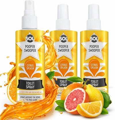 SOL Pooper Swooper 3pk 60ml Citrus Splash Toilet Spray Freshener