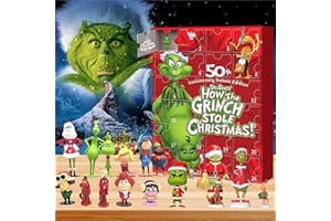 AYEBEAU Christmas Advent Calendar 2024, Christmas Figures Advent Calendar, 24PC Cute Cartoon Elf Figures Doll Christmas Countdown Calendar for Kids Doll Collectible Figures Gift