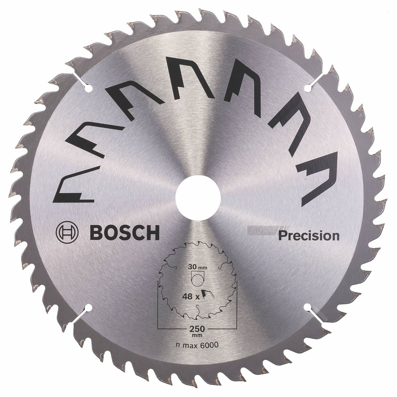 Bosch 1x Circular Saw Blade Precison (for Wood, Ø 250 x 3.2/2.2 x 30 mm, 48 Teeth, ATB , Accessories for Circular Saws)