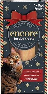 Encore 100% Natural Cat Treat Loins Festive Variety Pack 3 x 30 g Grain Free