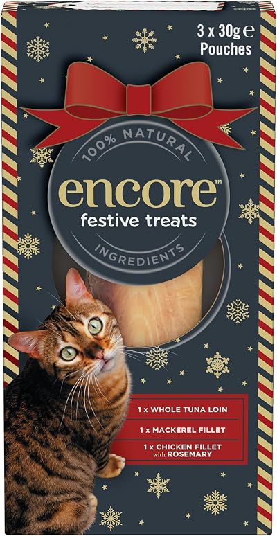 Encore 100% Natural Cat Treat Loins Festive Variety Pack 3 x 30 g Grain Free