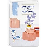 Hallmark New Home Greeting Card (Boxes, Paint and Plants) Housewarming Card for Friends, Siblings, Coworkers, Relatives