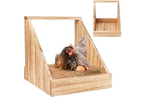 Yrangee Chicken Nesting Box,2 Packs Single Compartment Wood Nesting Boxes for Chicken, Chicken Coop Accessories,Big Duty Laying Nest Box for Chicken and Poultry