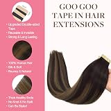 GOO GOO Tape In Hair Extensions 16in 25g 10pcs Real Remy Balayage 2/6/2 Dark view 4