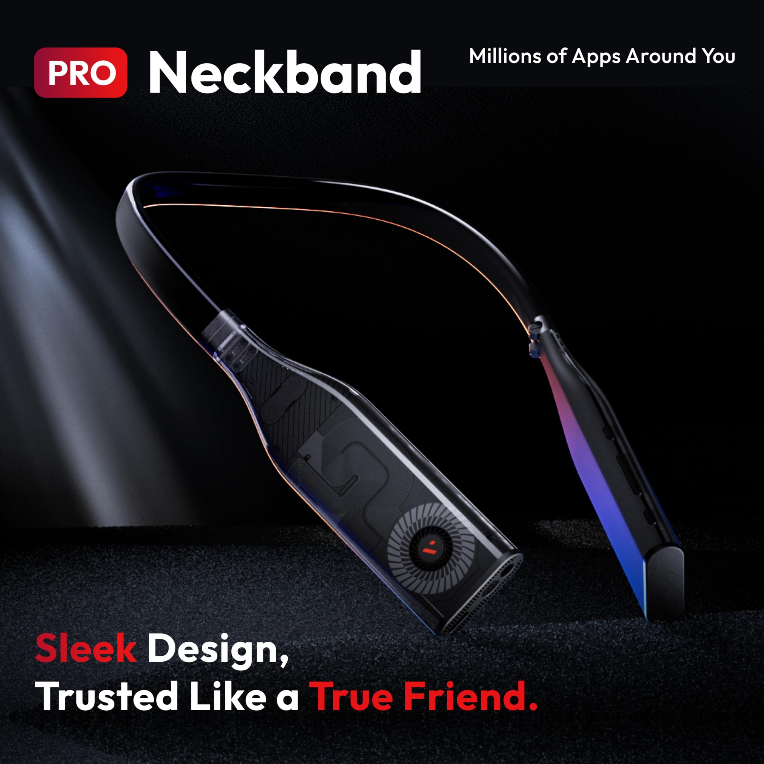 VITURE Pro Neckband, Official Partner of PSPlay, Multi-screen/3DoF/Smooth Follow/Ambient Mode, 3D Player, AI Assistant, Almost Wireless Freedom for Gaming & Streaming, 12GB+256GB