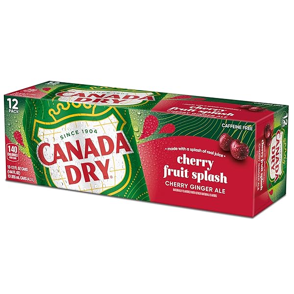 CANADA DRY CHERRY GINGERALE FRUIT SPLASH 12OZ, PACK OF 12