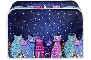Talayituse Galaxy Cat Print Toaster Cover 2 Slice Bread Toaster Oven Cover Washable Toaster Cover Kitchen Small Appliance Covers Bakeware Protector