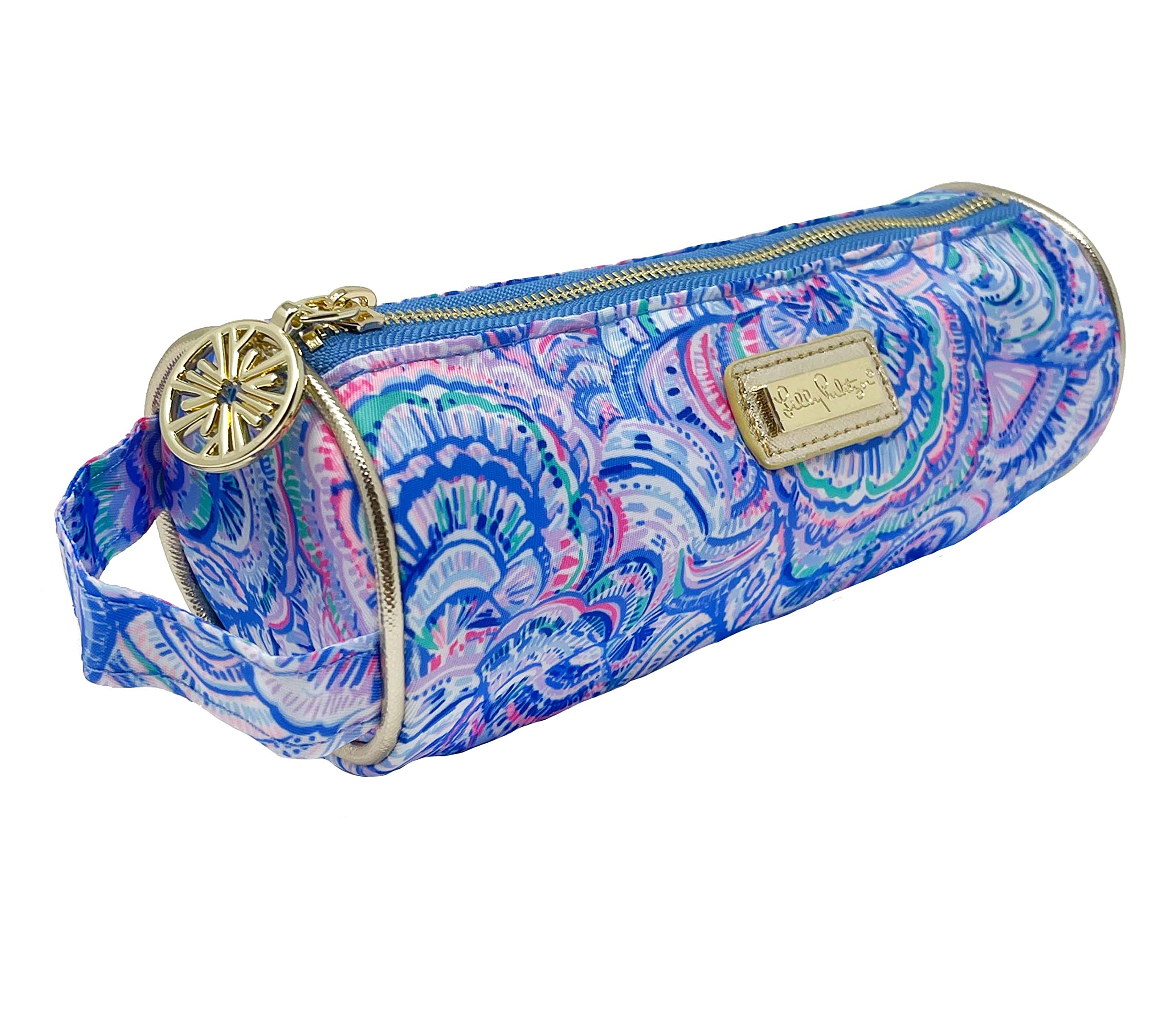 Lilly Pulitzer Cute Pencil Case, Colorful Zipper Pouch for Office Supplies, Small Travel Bag with Carrying Handle, Happy As A Clam