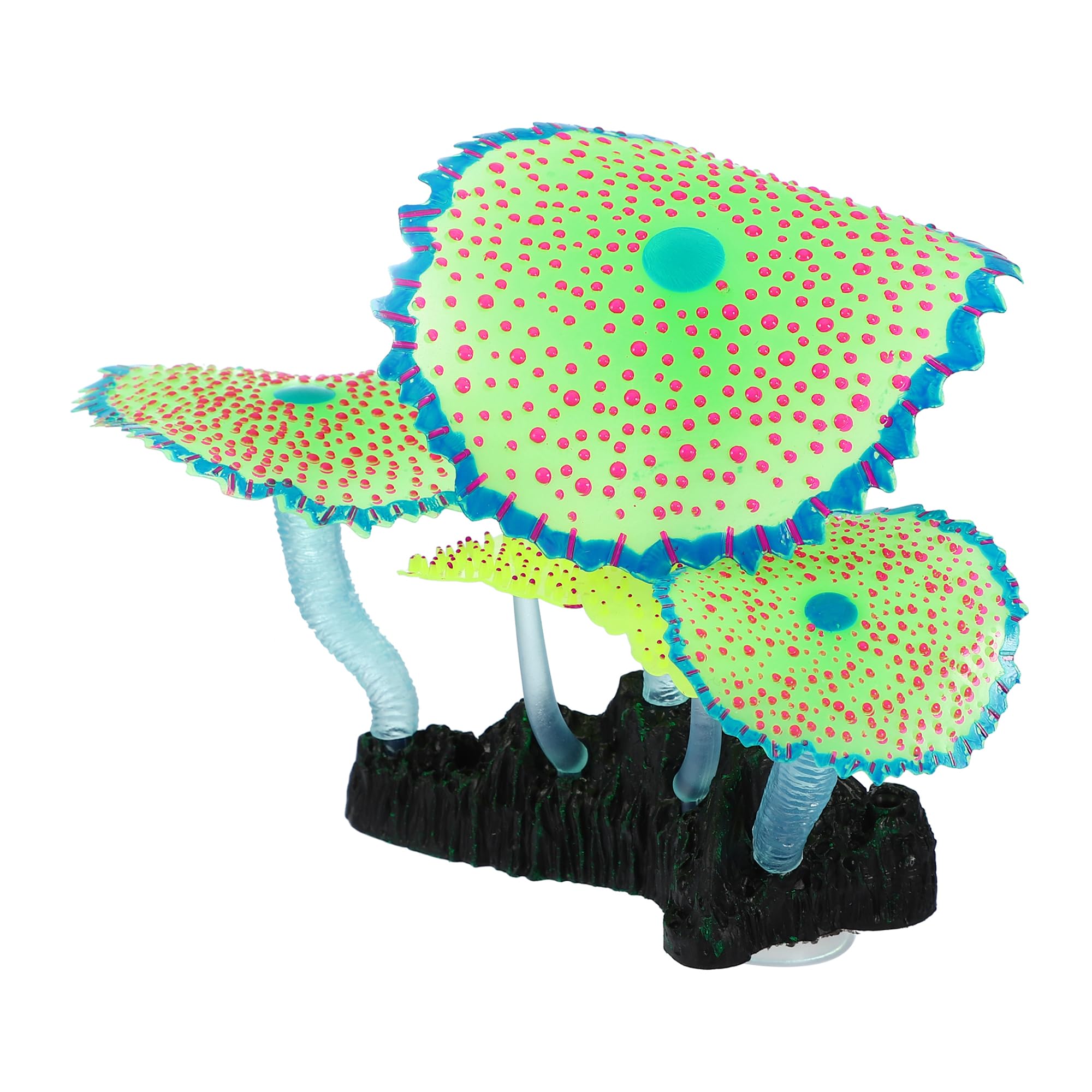 CAPASTEC Silicone Glowing Aquarium Simulation Coral, Fluorescence Aquatic Artificial Coral for Fish Tank Decoration (Green)