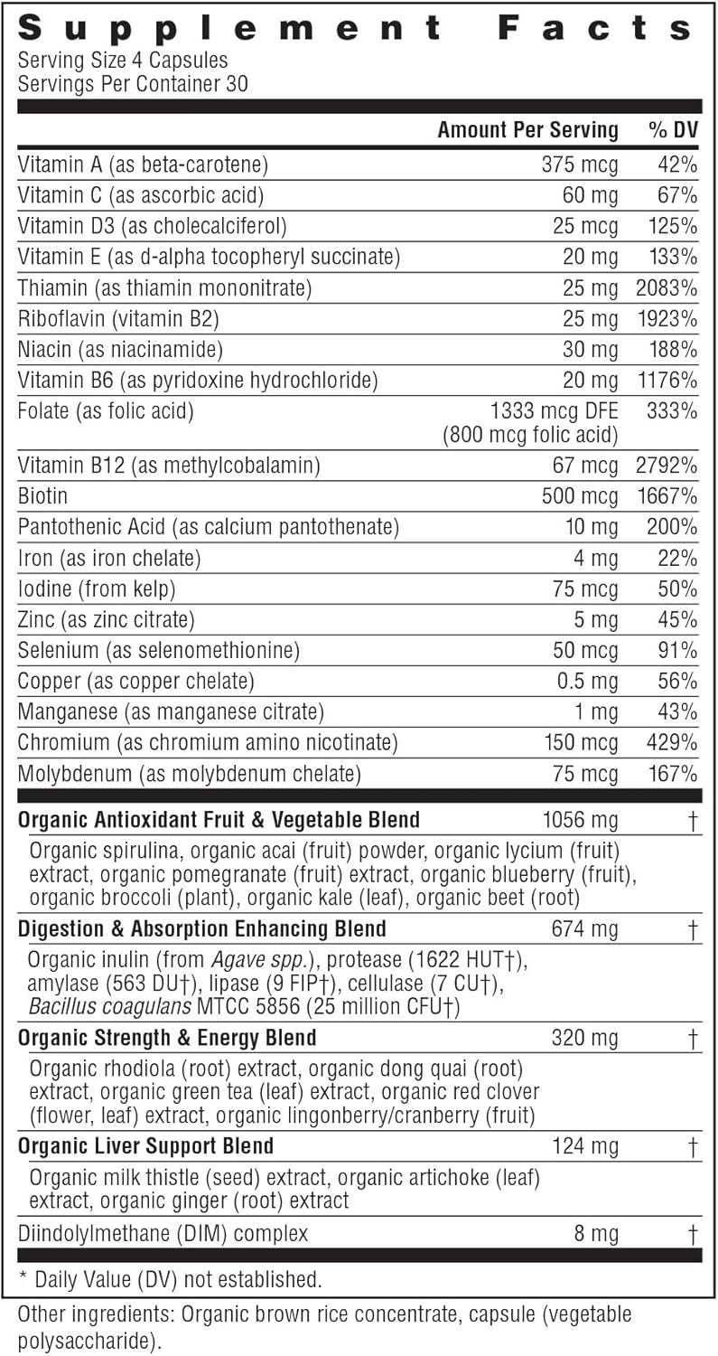 Rainbow Light Women’s Multivitamin, Organic Fruits & Vegetables, 120 Capsules (Package May Vary): Health & Personal Care