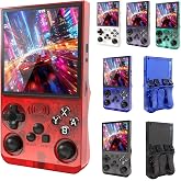 GAMINJA Handheld Game Console, 4 Inch Screen Retro Gaming Console,Support Download Massive Games &amp;WiFi Online Battle, 19+ Emulators Upgrade Chip,3500mAh Battery Portable Pocket Video Games (Red)