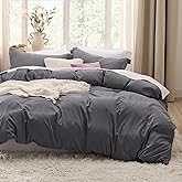 Bedsure Charcoal Grey Duvet Covers Queen Size - Washed Duvet Cover, Soft Queen Duvet Cover Set 3 Pieces with Zipper Closure, 1 Duvet Cover 90x90 inches and 2 Pillow Shams