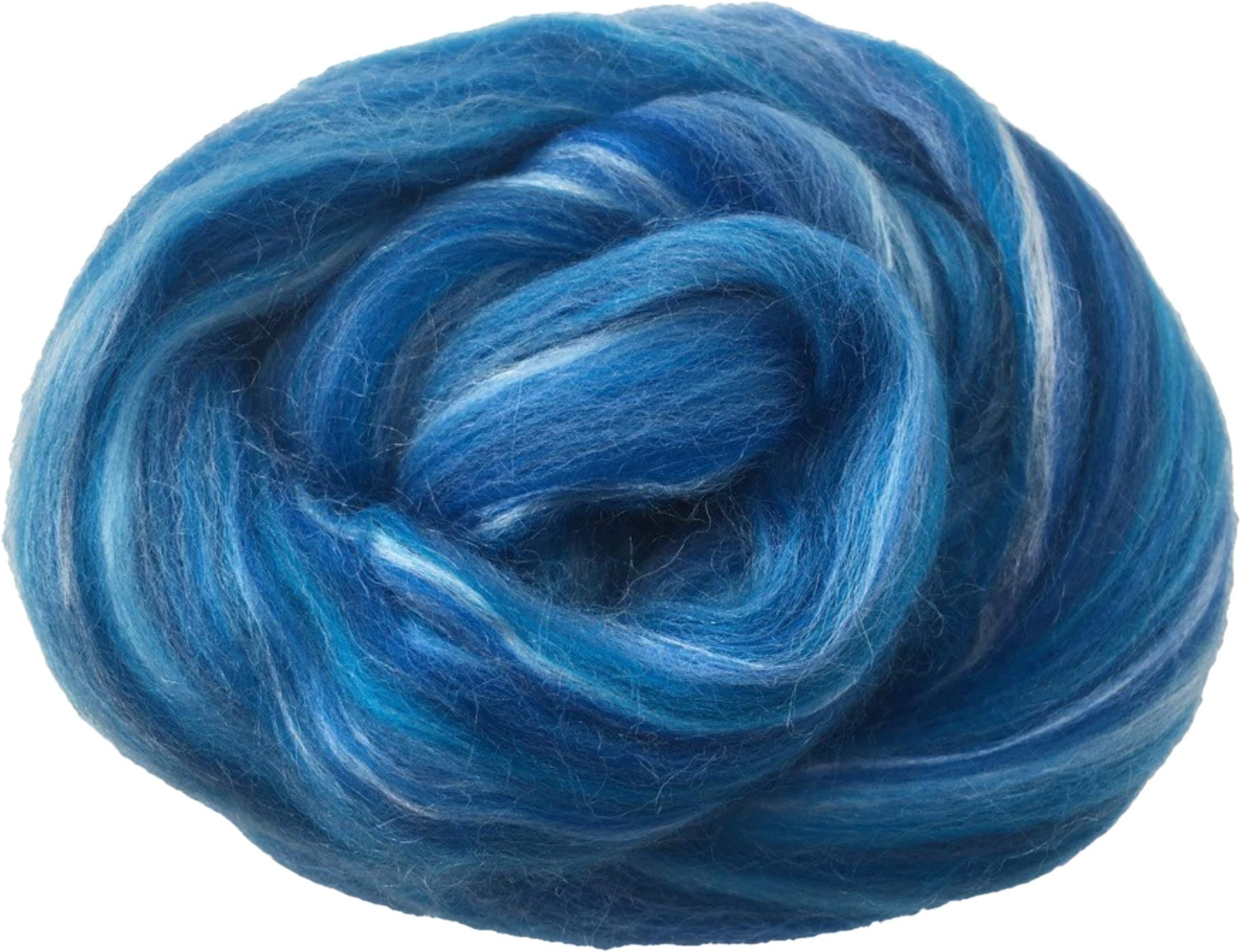 Merino Felting Wool with Silk - Sapphire Vein